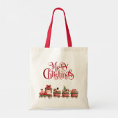 Kute kersttrein met speelgoed tote bag (Achterkant)
