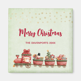 Kute kerstval met speelgoed voor kerstmis magneet