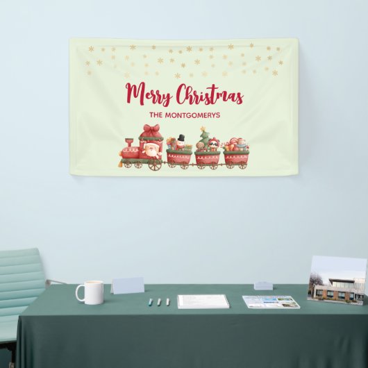 Kute kerstval met speelgoed voor kerstmis spandoek (Beurs)