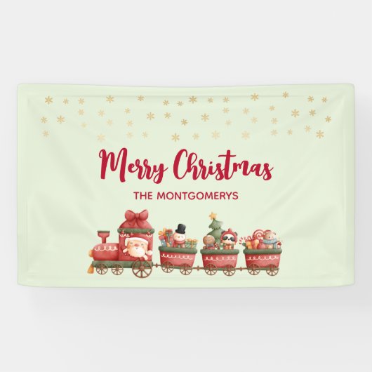 Kute kerstval met speelgoed voor kerstmis spandoek (Horizontaal)