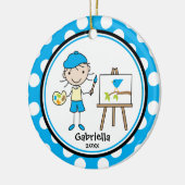 Kute kerstversier Little Artist Keramisch Ornament (Links)