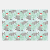 Kute kerstzegel inpakpapier vel (Voorkant)