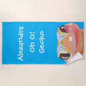 Kute Kinder Blue Gecko (hagedis) Name Fun Quote Strandlaken (Voorkant)