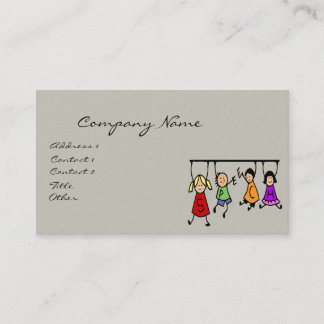 Kute Kinder Cartoon Holding Speech Words Visitekaartje