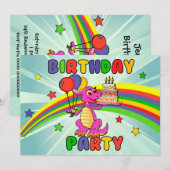 Kute Kinder dinosaurusfeest Kaart (Voorkant / Achterkant)