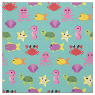 Kute Kinder Fish Baby Nursery Aquarium Ocean Stof