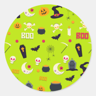 Kute Kinder halloween patroon Klassieke ronde Stic Sticker