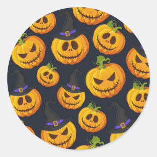 Kute Kinder halloween patroon Klassieke ronde Stic Sticker