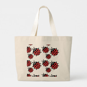 Kute Kinder ladybird Family Grote Tote Bag
