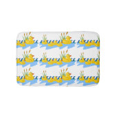 Kute Kinder Rubber Duck Familie zwemt op Pond Badmat (Voorkant)