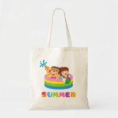 Kute Kinder Summer Water Play Pool Fun Canvas tas (Voorkant)