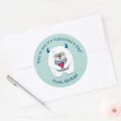 Kute Kinder Valentijn Ronde Sticker (Envelop)