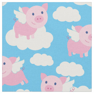 Kute Kinder vliegende varkens Baby Nursery Piggy Stof