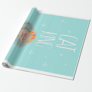 Kute King Cat, Cute Kitten Gift, Cat Lover Gift Cadeaupapier
