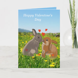 Kute Kissingende Bunnies Valentijns Feestdagen Kaart