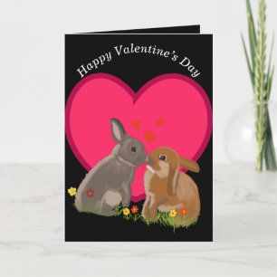 Kute Kissingende Bunnies Valentijns Feestdagen Kaart