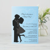 Kute Kissingende Zwangere Paars in Liefde Baby sho Kaart (Staand voorkant)