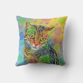 Kute kitten - abstract - kleurig schilderij kussen (Achterkant)