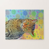 Kute kitten - abstract - kleurig schilderij legpuzzel (Horizontaal)
