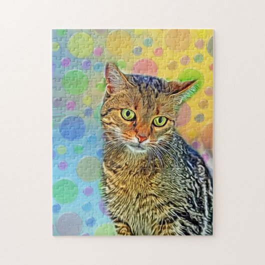 Kute kitten - abstract - kleurig schilderij legpuzzel (Verticaal)