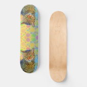 Kute kitten - abstract - kleurig schilderij skateboard (Voorkant)