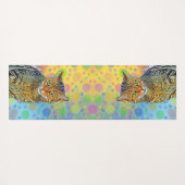 Kute kitten - abstract - kleurig schilderij yogamat (Achterkant (horizontaal))