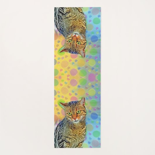 Kute kitten - abstract - kleurig schilderij yogamat (Achterkant)