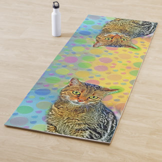 Kute kitten - abstract - kleurig schilderij yogamat