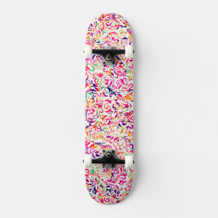 Kute klassieke kleurrijke bloemen All-Over-Pri Skateboard