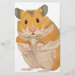 Kute kleine hamster met een bloem briefpapier