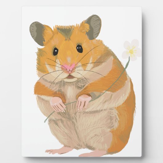 Kute kleine hamster met een bloem fotoplaat (Voorkant)