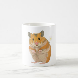 Kute kleine hamster met een bloem koffiemok