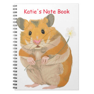 Kute kleine hamster met een bloem notitieboek