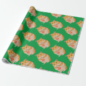 Kute kleine hamster met een kerstcadeautje cadeaupapier (Uitgerold)