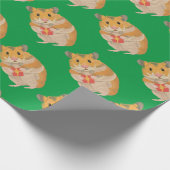 Kute kleine hamster met een kerstcadeautje cadeaupapier (Hoek)