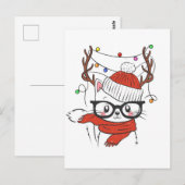 Kute kleine kat met hertenhoorns briefkaart (Voorkant / Achterkant)