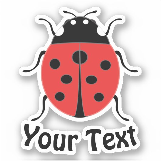 Kute kleine ladybug geeft succes en fortuin! sticker (Voorkant)