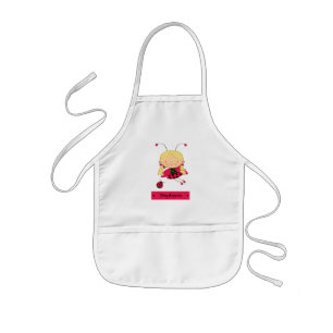 Kute kleine ladybug meisje gepersonaliseerd prop kinder schort