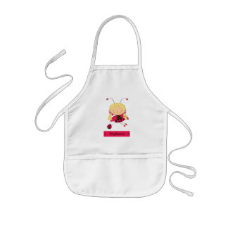 Kute kleine ladybug meisje gepersonaliseerd prop kinder schort