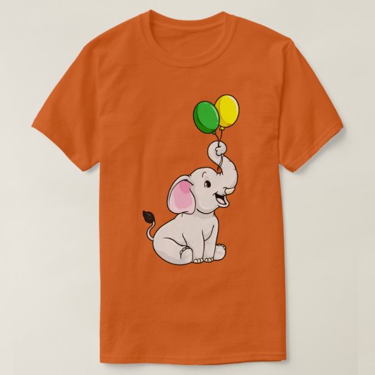 Kute kleine olifant met ballonnen t-shirt (Design voorkant)