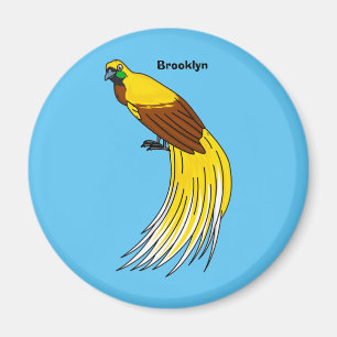 Kute kleine vogel met paradijse illustratie magneet