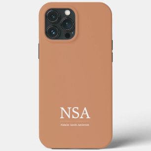 Kute kleuren Initialen natuurlijke aarderoze elega iPhone 13 Pro Max Hoesje