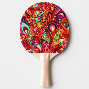 Kute kleurige abstracte zwenkverf Hoesje-Mate iPho Tafeltennisbatje