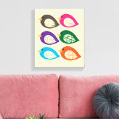 Kute kleurige irky vogels canvas afdruk (Insitu (Woonkamer))