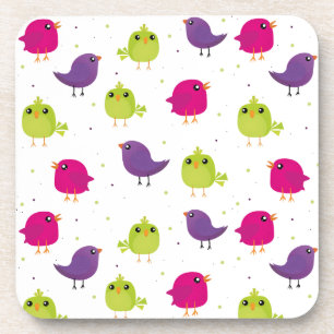Kute kleurige vogels bier onderzetter