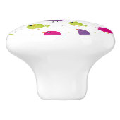 Kute kleurige vogels keramische knop (Zijkant)