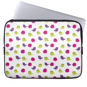 Kute kleurige vogels laptop sleeve
