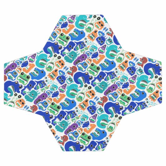 Kute kleurrijke monsters gezichtspatronen Hoesje-M Voetbal (Enkel)