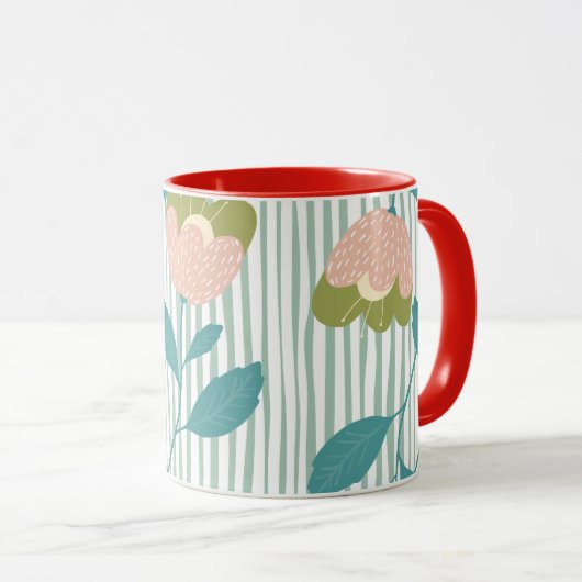 Kute kleurrijke zomerviering Familie rood blauw Mok (Voorkant rechts)