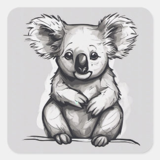Kute Koala Vierkante Sticker
